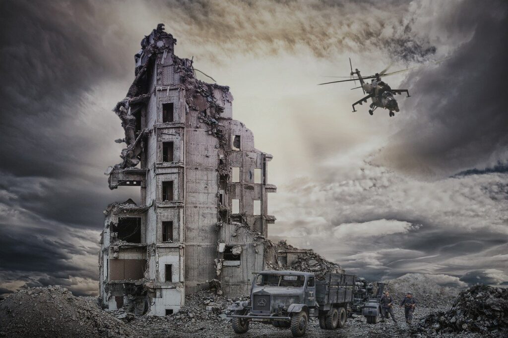 ruins, destruction, war