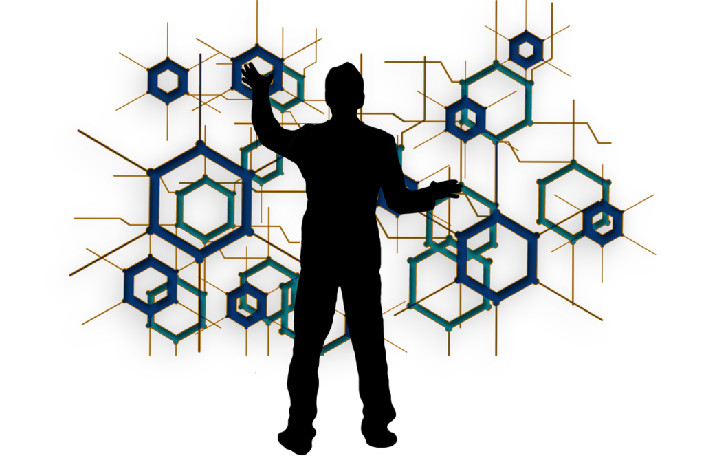 hexagon, blockchain, man-6574882.jpg